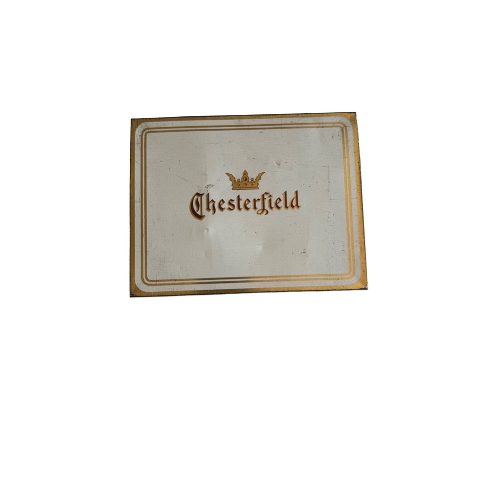 Chesterfield Cigarette‎ Tin White Gold Vintage 50 Count Liggett & Myers